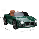 Green Bentley-Style 12V Electric Ride-On Toy Car with Remote Control Magic Cars 4