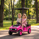 Qaba 24V 2-Seater Kids Golf Cart with Remote Control, Sunshade, and Storage
