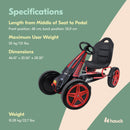 Hurricane Racing Go Kart with Low Profile Rubber Tires and Handbrake Design in Red Magic Cars 4