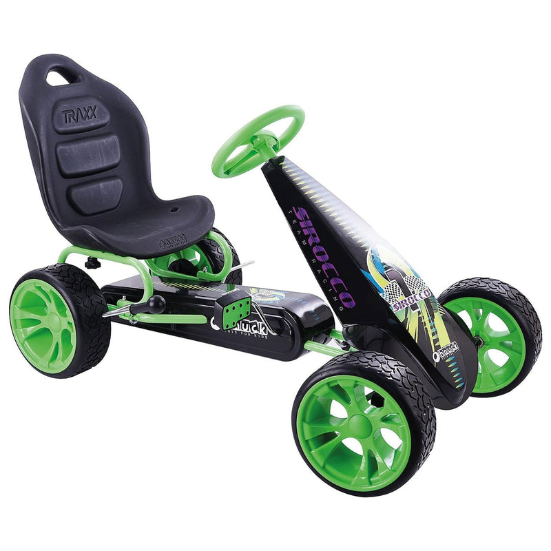 Sirocco Racing Clutch-Free Go-Kart with Low Profile Rubber Tires in Green Magic Cars 4
