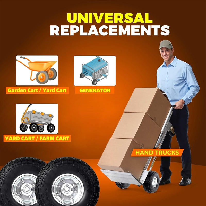 10-Inch Heavy-Duty Solid Rubber Replacement Tire for Dolly and Wheelbarrow Magic Cars 7