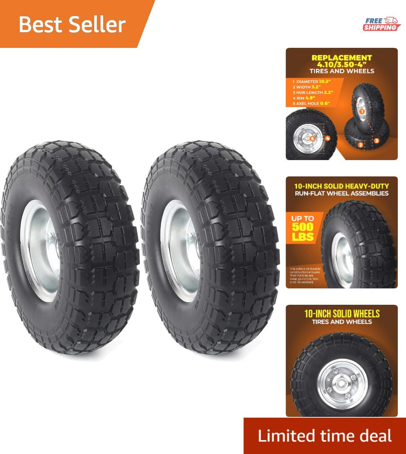 10-Inch Heavy-Duty Solid Rubber Replacement Tire for Dolly and Wheelbarrow Magic Cars Variant 0