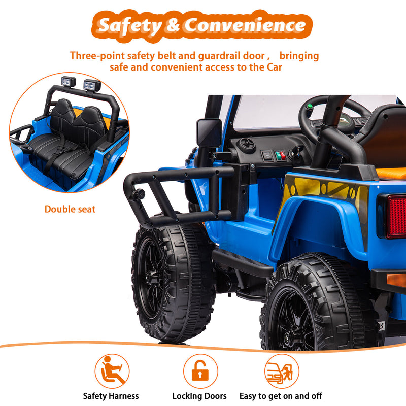 24V Electric Kids Ride-On Truck Car with Remote Control 2-Seater Magic Cars 4