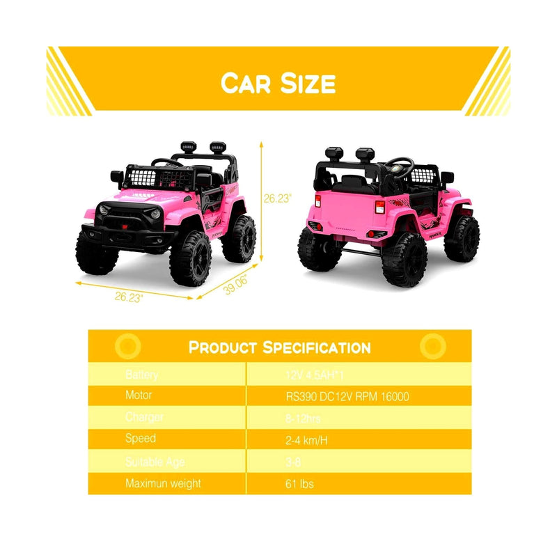 12V Kids Electric Ride-On Truck Car with Remote Control and Suspension System Magic Cars 6