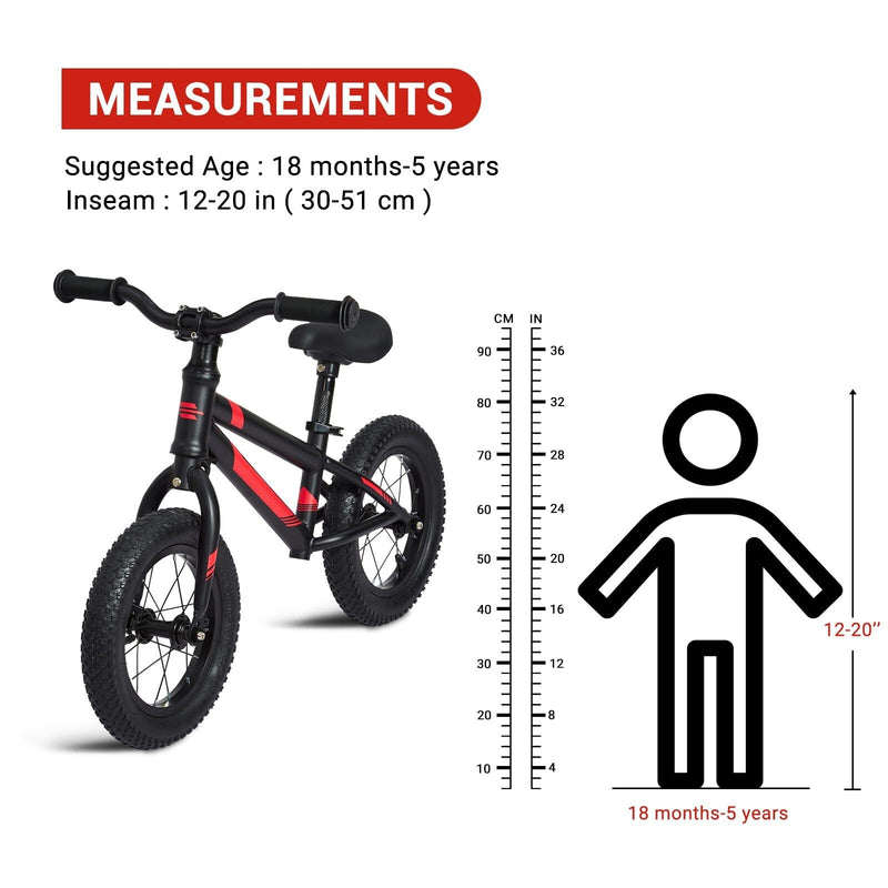 Toddler Balance Bike Carbon Steel Frame for Boys and Girls Ages 1-5 Years Magic Cars 12