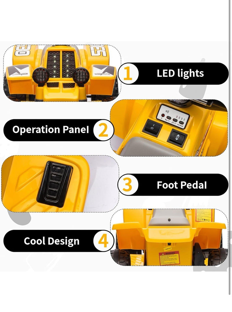 6V Yellow Kids Ride-On 4-Wheeler Quad ATV Toy Car Magic Cars 2