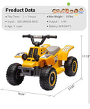 6V Yellow Kids Ride-On 4-Wheeler Quad ATV Toy Car Magic Cars 8