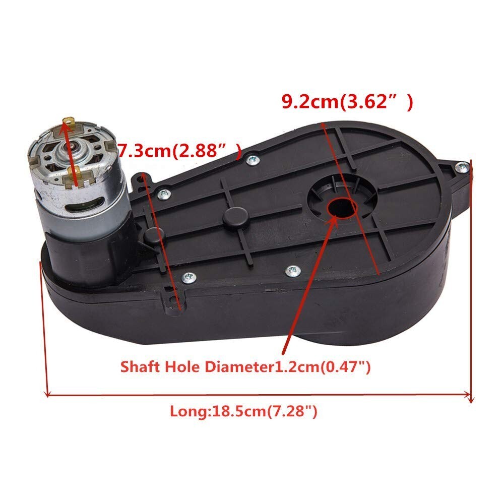 High-Speed 12V DC Motor with Gearbox for Powered Toy Wheels Kids Accessory 2 Year Warranty -