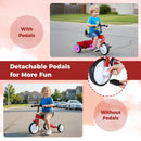 Kids 3-Wheel Tricycle with Illuminated Wheels and Adjustable Seat Storage Magic Cars 4
