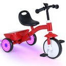 Kids 3-Wheel Tricycle with Illuminated Wheels and Adjustable Seat Storage Magic Cars Variant 0