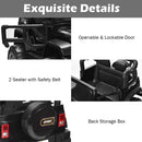 12V Kids Electric Ride-On Truck 2-Seater RC Vehicle with Storage - Black Magic Cars 10