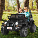 12V Kids Electric Ride-On Truck 2-Seater RC Vehicle with Storage - Black Magic Cars 3
