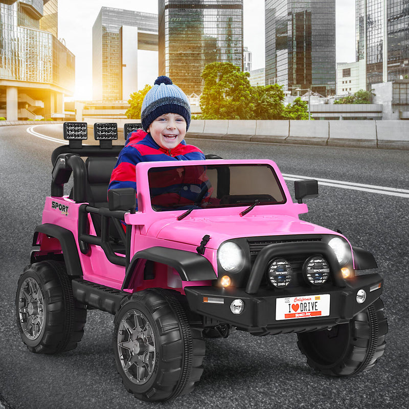 12V Electric Kids Ride-On RC Truck Car 2-Seater with Storage Pink Magic Cars 2