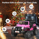 12V Kids Electric Ride-On 2-Seater RC Truck with Storage Pink Magic Cars 6