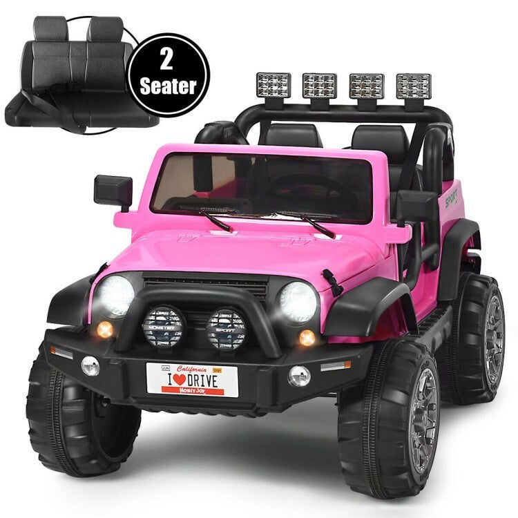 12V Kids Electric Ride-On 2-Seater RC Truck with Storage Pink Magic Cars Variant 0