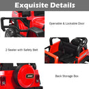 12V Electric 2-Seater Kids Ride-On RC Truck with Storage - Red Magic Cars 10