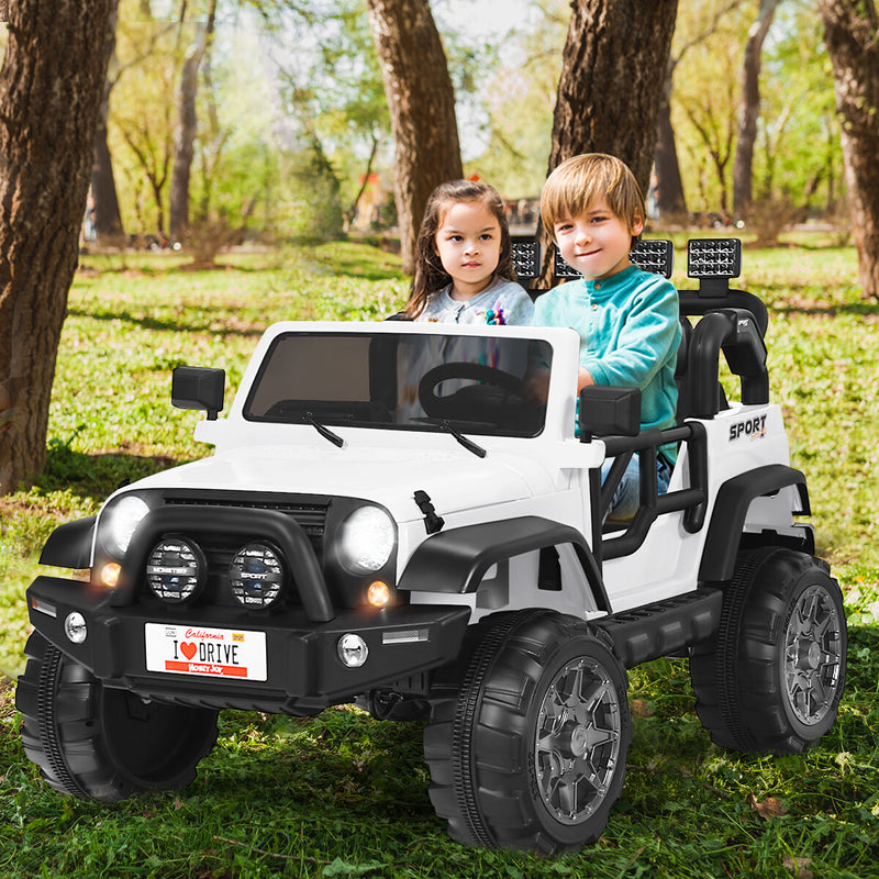 12V Electric 2-Seater Kids Ride-On RC Truck with Storage and Music Magic Cars 3