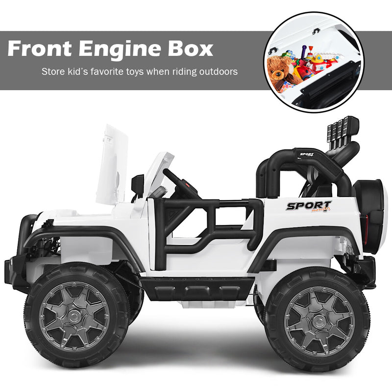 12V Electric 2-Seater Kids Ride-On RC Truck with Storage and Music Magic Cars 6