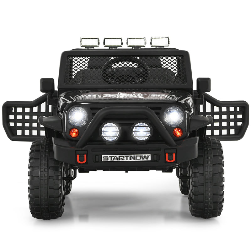 12V Electric Kids Ride-On Truck with Remote Control and Lights Black Magic Cars 9