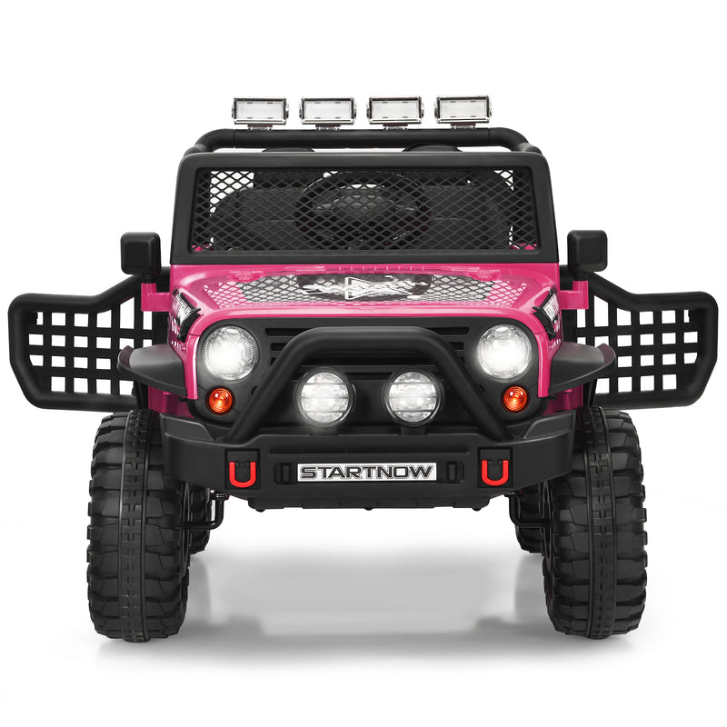 12V Electric Kids Ride-On Truck with Remote Control and Lights Pink Magic Cars 10
