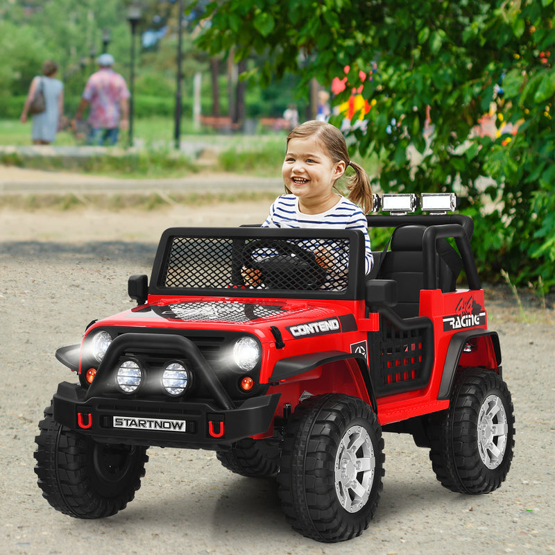 12V Electric Kids Ride-On Truck Car with Remote Control and Lights Red Magic Cars 3
