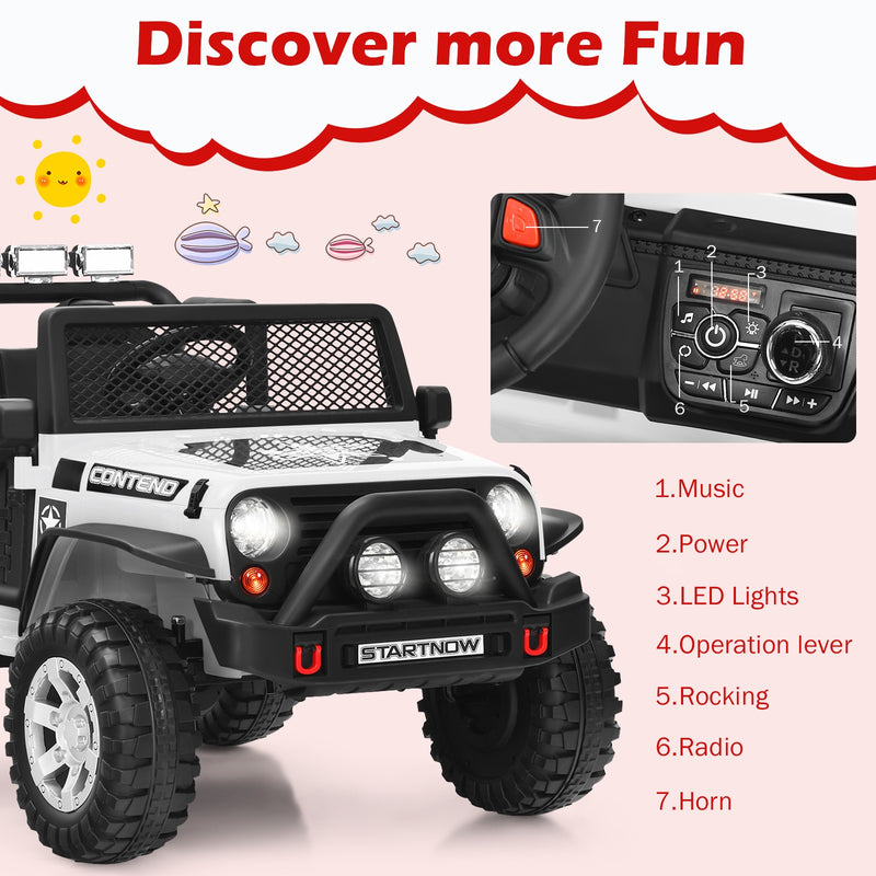 12V Kids Electric Ride-On Truck with Remote Control, Lights, and Music Magic Cars 7