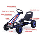 4-Wheel Pedal-Powered Kids Ride-On Toy with Adjustable Seat, Blue Magic Cars 7
