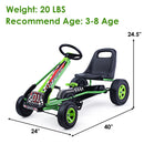 Kids 4-Wheel Pedal-Powered Ride-On Go-Kart with Adjustable Seat Green Magic Cars 1