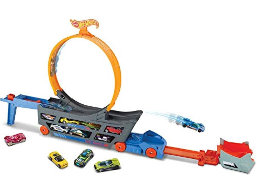 Large Mobile Play Set with Collapsible Loop and Launcher Truck Transpo