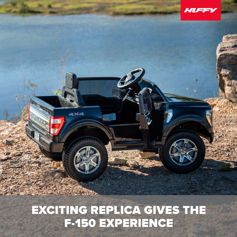 Battery-Powered Kids Ride-On Truck 6V 4x4 Black Magic Cars 1