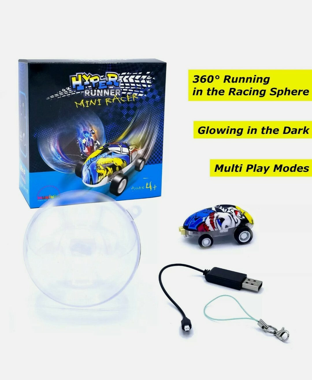 Hyper Runner Mini Micro Racer with High-Speed Stunts and LED Lights