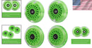 Glow-in-the-Dark 8 Inch Polyurethane Wheels for Ride-on Toys - Light Green Edition Magic Cars 1