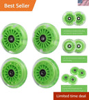 Glow-in-the-Dark 8 Inch Polyurethane Wheels for Ride-on Toys - Light Green Edition Magic Cars Variant 0