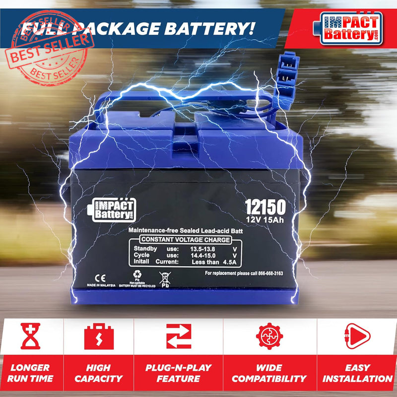Upgraded 12V 15Ah Replacement Battery for Peg Perego Toys Magic Cars 2