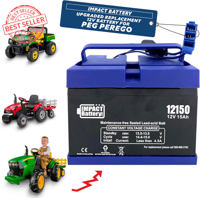 Upgraded 12V 15Ah Replacement Battery for Peg Perego Toys Magic Cars 9