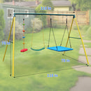 Indoor & Outdoor Metal Swing Set with Safety Belt for Backyard Play Magic Cars 6