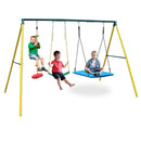 Indoor & Outdoor Metal Swing Set with Safety Belt for Backyard Play Magic Cars Variant 0