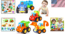 4-Piece Interactive Friction-Powered Construction Vehicle Toy Set Magic Cars 1