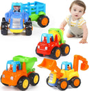 4-Piece Interactive Friction-Powered Construction Vehicle Toy Set Magic Cars 2