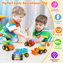 4-Piece Interactive Friction-Powered Construction Vehicle Toy Set Magic Cars 4