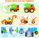 4-Piece Interactive Friction-Powered Construction Vehicle Toy Set Magic Cars 5