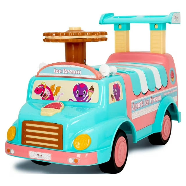 Interactive Push Ride-On Ice Cream Truck Toy for Boys and Girls Ages 1-3 Years Magic Cars 0