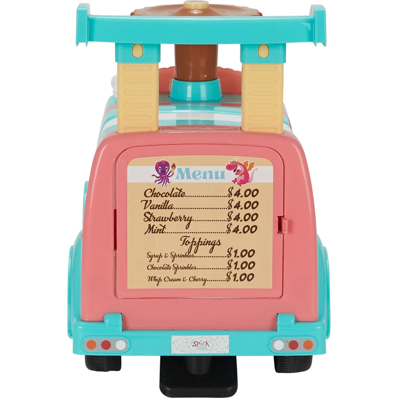 Interactive Push Ride-On Ice Cream Truck Toy for Boys and Girls Ages 1-3 Years Magic Cars 2