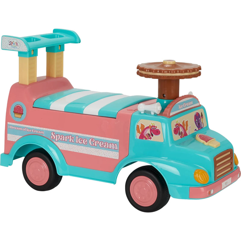Interactive Push Ride-On Ice Cream Truck Toy for Boys and Girls Ages 1-3 Years Magic Cars 3