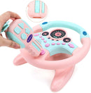 Interactive Pink Backseat Steering Wheel Toy with Lights, Music, and Pretend Car Key Magic Cars 2