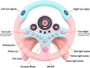 Interactive Pink Backseat Steering Wheel Toy with Lights, Music, and Pretend Car Key Magic Cars 3