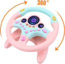Interactive Pink Backseat Steering Wheel Toy with Lights, Music, and Pretend Car Key Magic Cars 6