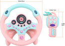 Interactive Pink Backseat Steering Wheel Toy with Lights, Music, and Pretend Car Key Magic Cars 7