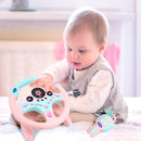 Interactive Pink Backseat Steering Wheel Toy with Lights, Music, and Pretend Car Key Magic Cars 9
