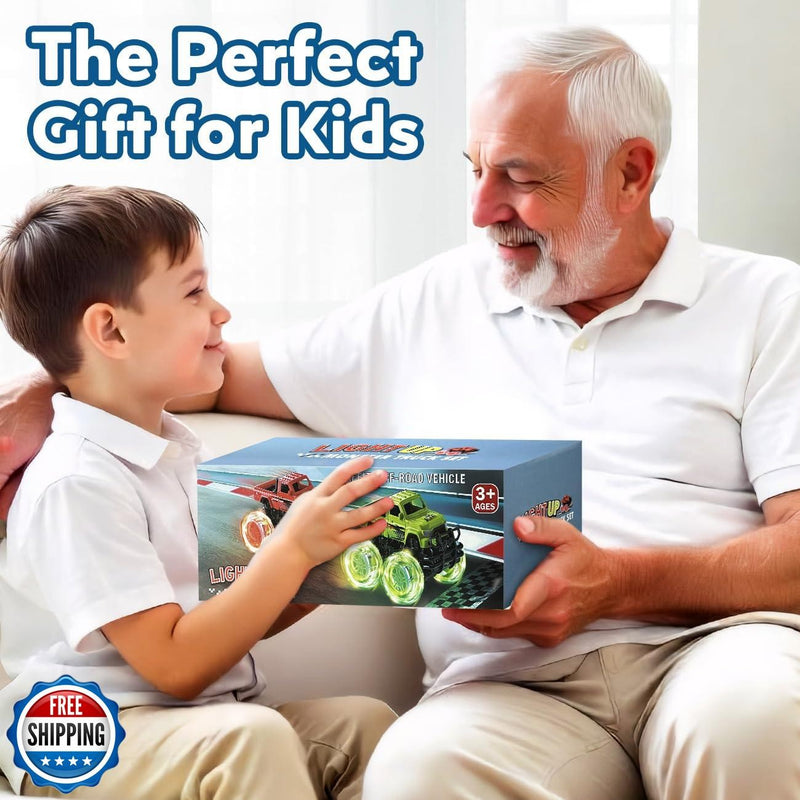 Monster Trucks Toy for Toddlers Boys with Illuminated Wheels Age 2+ Magic Cars 4